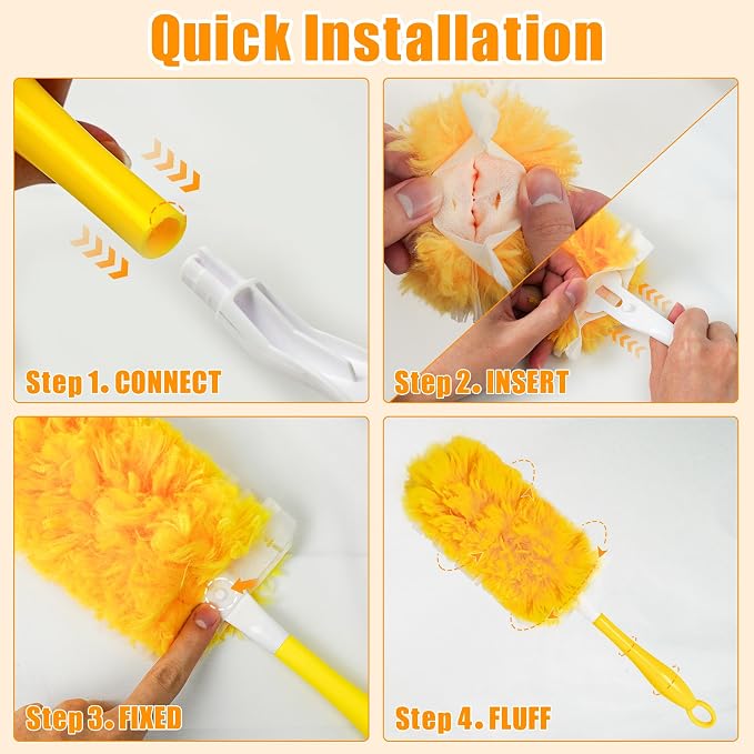 JEHONN Duster Refills for Swiffer 20 Counts, 360 Degree Heavy Duty Dusting Kit - Image 6