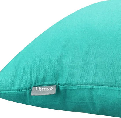4-Pack 100% Cotton Comfortable Solid Decorative Throw Pillow Case,Thmyo Square Cushion Cover Pillowcase Sublimation Blank Pillow Covers DIY Throw Pillowcase for Sofa Bedroom(18x18 inch/ 45x45cm,Green)