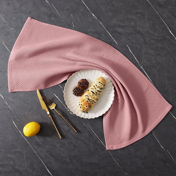 Homaxy 100% Cotton Kitchen Towels and Dishcloths Set, 12 x 12 Inches and 13 x - Image 9