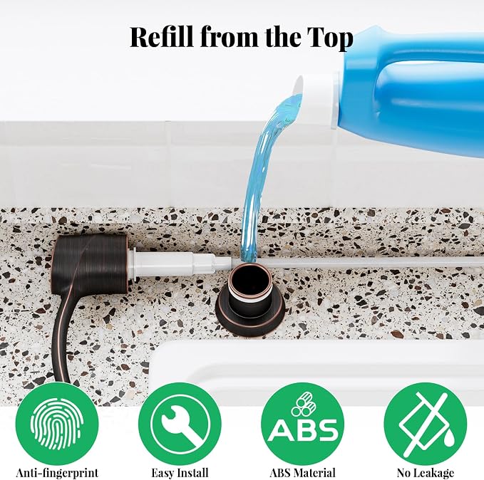 SAMODRA Kitchen Sink Soap Dispenser Oil Rubbed Bronze Built-in Soap Dispenser - Image 2