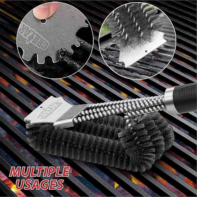 GRILLART Grill Brush and Scraper, 18 Inch BBQ Grill Cleaning Brush Kit - Image 4