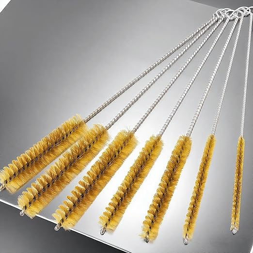 7 PCS Brass Wire Tube Brush Kit Wire Bottle Brushes, by Unknown