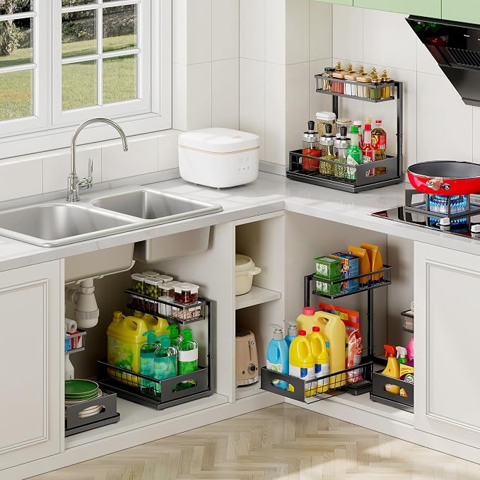 Under Sink Organizer and Storage, Height Adjustable Cabinet Organizer - Image 5
