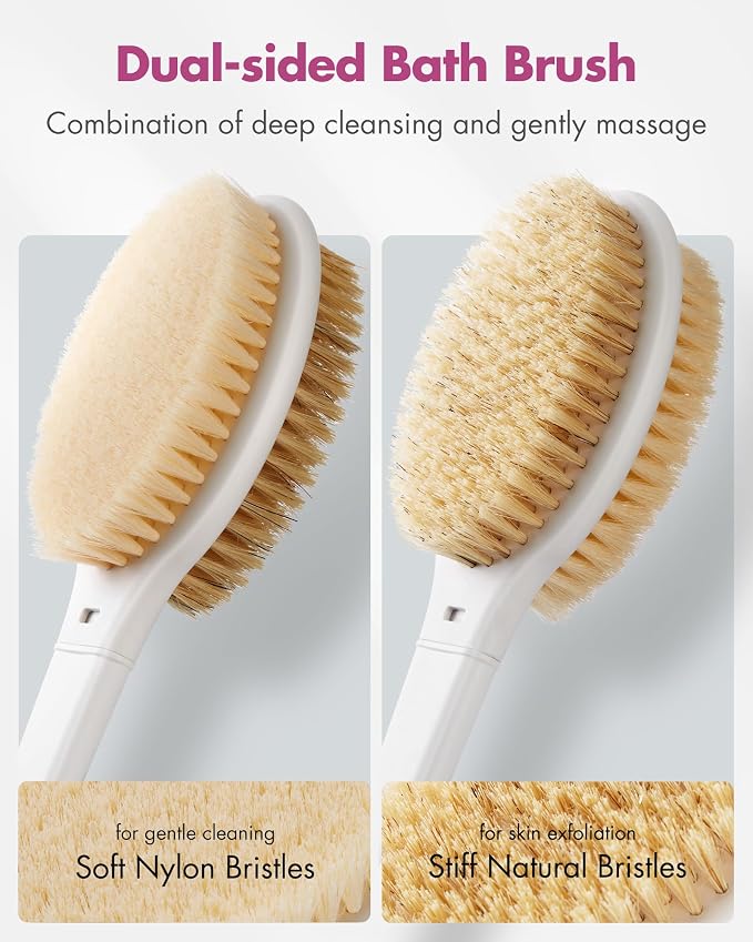Back Scrubber Body Shower Brush: Anti Slip Long Handle Bath Brush - Image 3