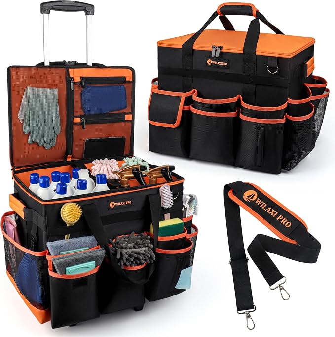 WILAXI PRO Large Rolling Cleaning Caddy by WILAXI+PRO