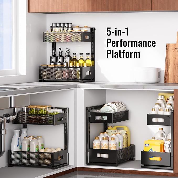 Under Sink Organizer, Silk-Smooth Metal Sliding Drawer Organizers and Storage - Image 8