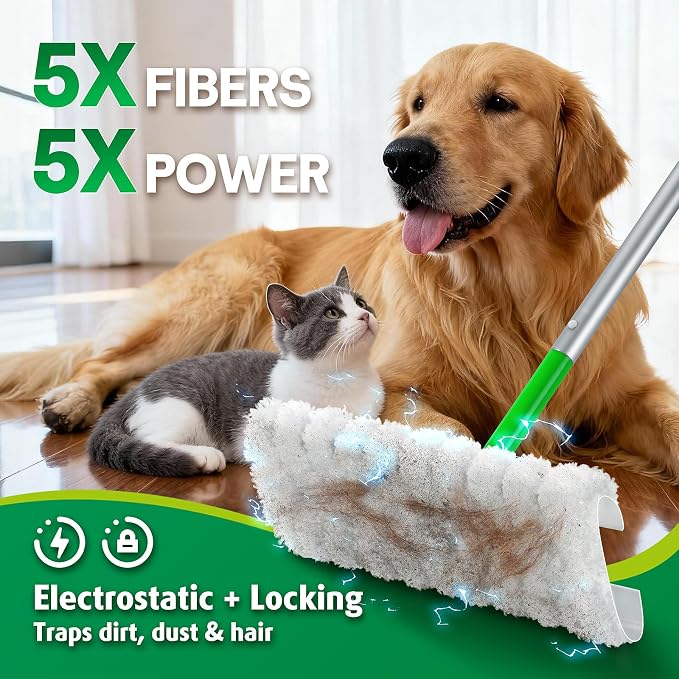 AIR U+ Dry Mop Pads for Swiffer Sweep and Mop, Heavy Duty Pet Dry Sweeper - Image 2