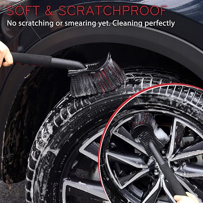 TAKAVU 17.5" Wheel Tire Body Brush Soft Bristle - Image 6