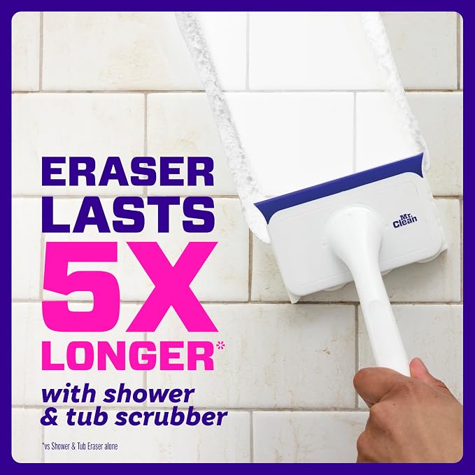 Mr. Clean Magic Eraser Shower & Tub Scrubber, Bathroom Cleaner, All in One - Image 6