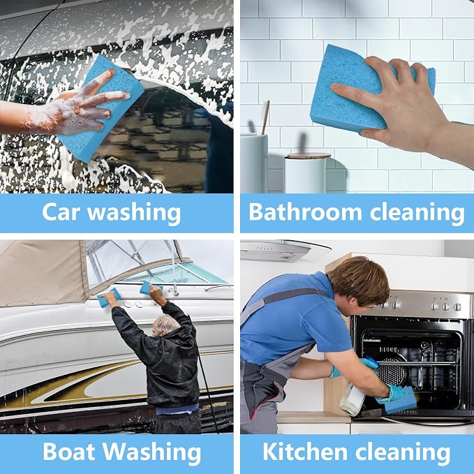 Cleaning and Washing Sponge, 3 Pack Large Extra Thick Heavy Duty Sponge - Image 6