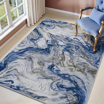 3x5 Washable Area Rugs for Living Room, Modern Abstract Rug Entryway Kitchen Non Slip Throw Rug, Stain Resistant Carpet for Dining Room Playroom Bedroom, Pet & Kids Friendly