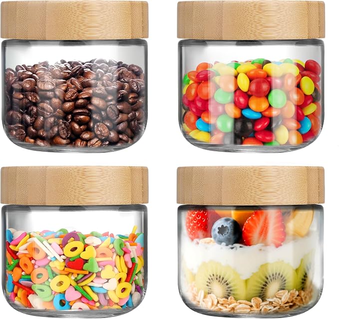 OcePor 4 Pack 10oz Glass Jars by OcePor