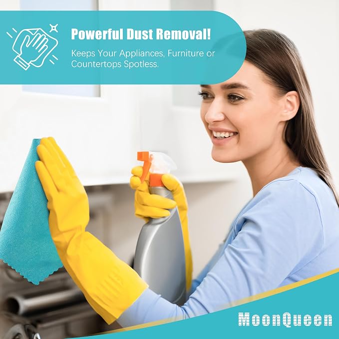 MOONQUEEN 12 Pack Microfiber Cleaning Cloth - Image 5