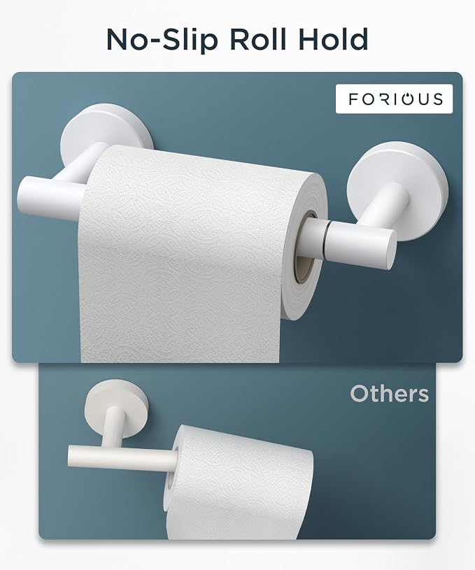 FORIOUS Toilet Paper Holder Wall Mount, Stainless Steel Rustproof Double Post - Image 6