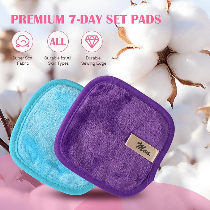 Orighty Makeup Remover Cloths 7-Day Set, Premium & Reusable Makeup Remover Pads - Image 2