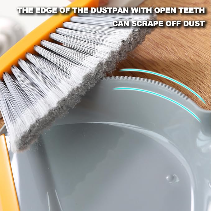 Mini Broom with Dustpan Combo Set Small Dust pan and Brush Set Quick Cleanup - Image 5