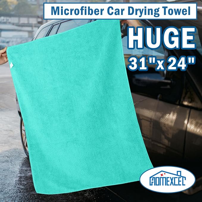 HOMEXCEL Professional Large Microfiber Car Drying Towels 2 Pack, Lint Free - Image 3