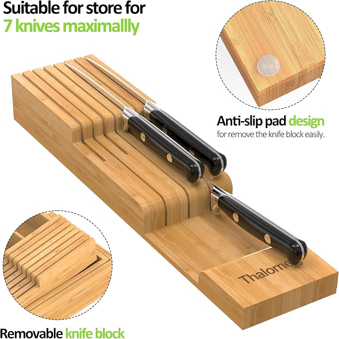Bamboo Kitchen Drawer Organizer, Expandable Utensil Organizer - Image 5