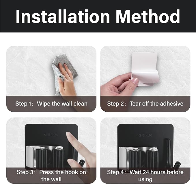 5 Pack Mop and Broom Holder Wall Mount, Stainless Steel Mop and Broom Hanger - Image 6