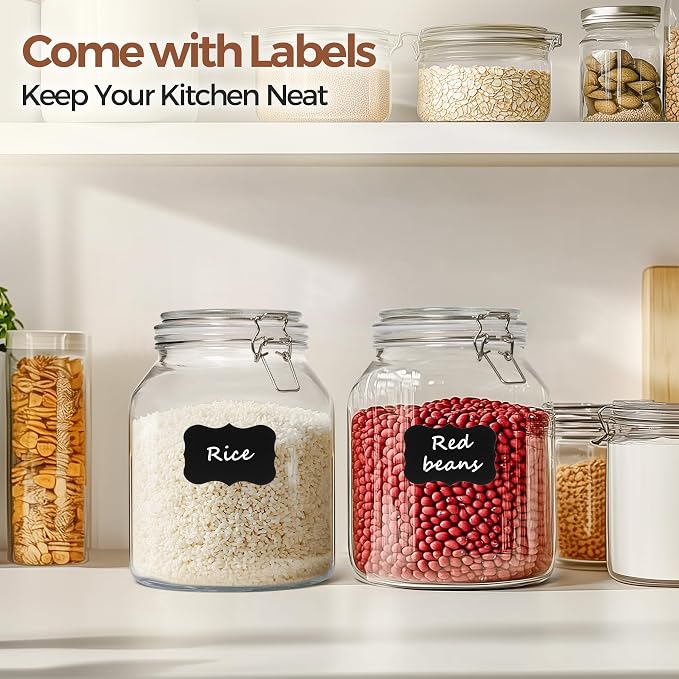 ComSaf Glass Jars with Airtight Lid 86 oz, Wide Mouth Mason Jars, Canning Jars - Image 7