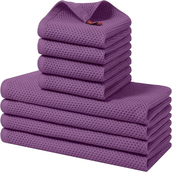 Homaxy 100% Cotton Kitchen Towels and Dishcloths Set, 12 x 12 Inches and 13 x by Homaxy