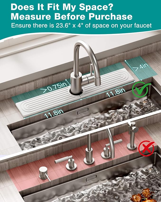 Stone Faucet Mat for Kitchen Sink, Diatomite Sink Protectors - Image 4