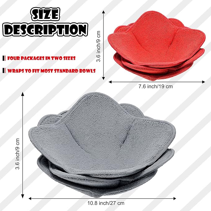 Patelai 6 Pieces 2 Sizes Microwave Bowl Holders Large and Small Bowl Holder - Image 4