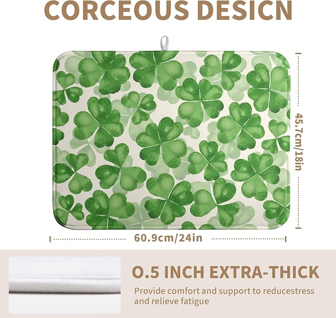 St Patrick's Day Green Clover Drying Mat - Image 2