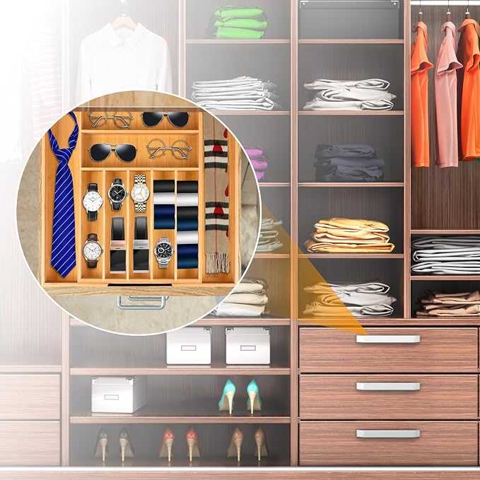 Bellsal Large Premium Bamboo Silverware Organizer - Image 7