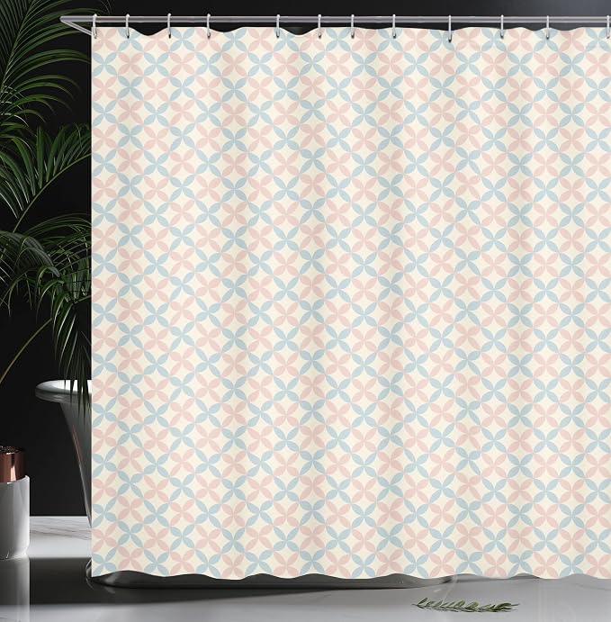 Ambesonne Shabby Flora Shower Curtain, Floral Motif Pastel Colors Flower Petals - Image 3