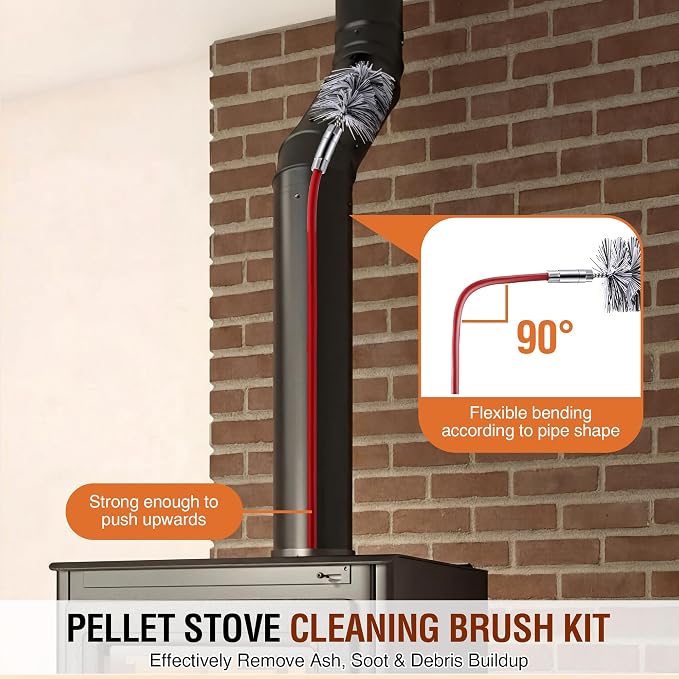 Feekoon Pellet Stove Cleaning Kit, 20 FT Flexible Steel Rod - Image 3