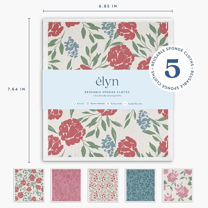 ELYN Swedish Dishcloths, Reusable & Washable Sponge Cloths, Absorbent Cleaning - Image 2