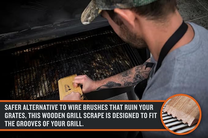 Traeger Grills BAC454 Wooden Grill Scraper – Solid Hardwood Grill Grate Cleaner - Image 4