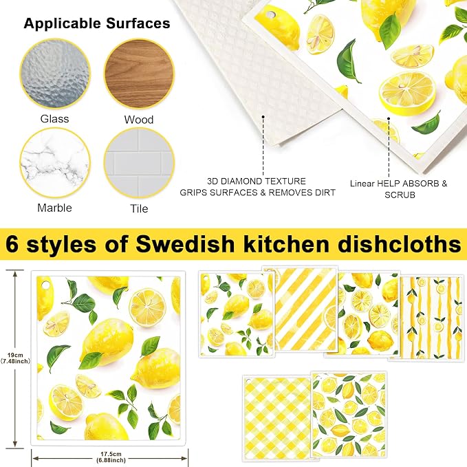 6 Pack Swedish Dishcloths for Kitchen - Image 3