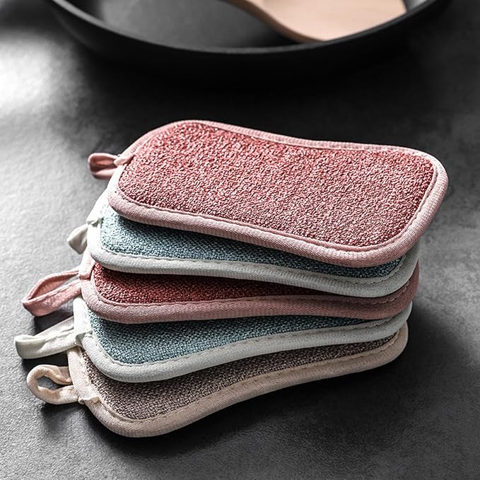 4 Pack Kitchen Scrub Sponge Dual Action Washing Up Cleaner Heavy Duty Scouring - Image 5