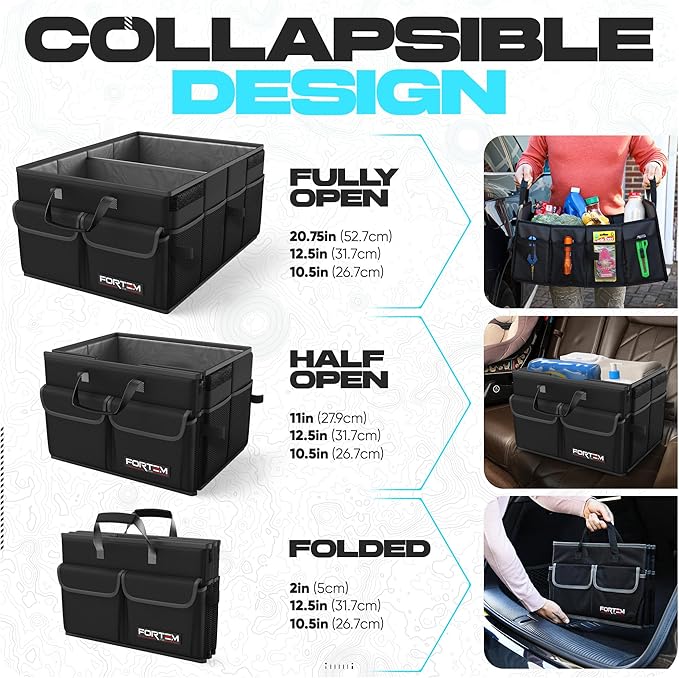 FORTEM Trunk Organizer For SUV Car Trunk Organizer, Foldable Storage, Car - Image 6