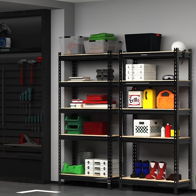 PrimeZone Storage Shelves 4 Pack 5 Tier Adjustable Garage Storage Shelving - Image 9