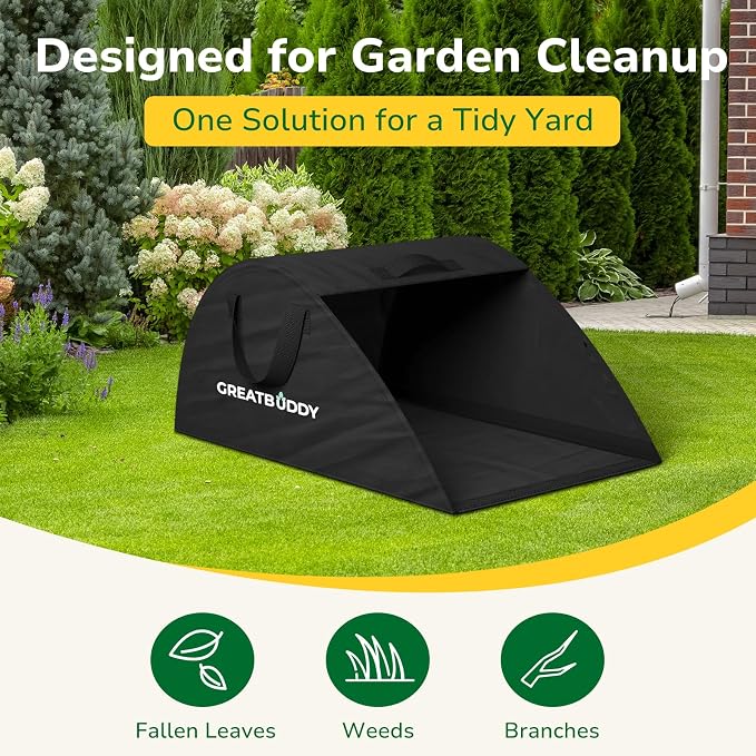 GreatBuddy Leaf Collector, Portable Lawn Bag, 26 Gallon Yard Waste Bag Oxford - Image 3