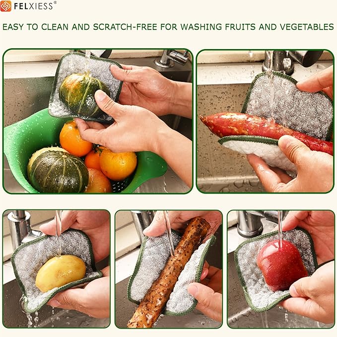 2026 New Double Side Non Scratch Wire Dishcloths, Reusable Metal Dish Cloth - Image 5