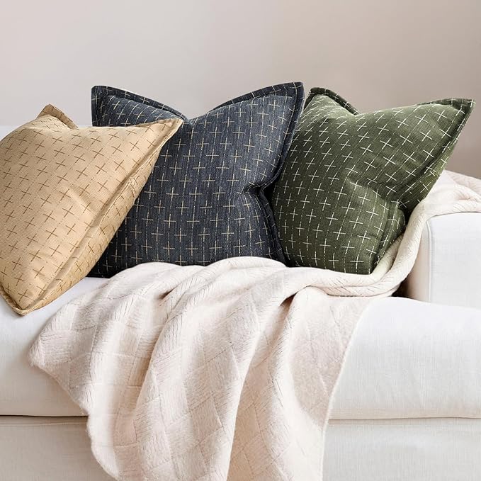 ZWJD Pillow Covers 20x20 Set of 2 Soft Polyester Textured Pillow Covers - Image 4