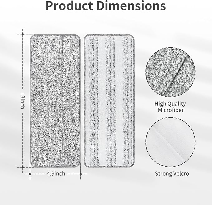 10Pcs Joymoop Mop Replacement Pads, 13 * 4.9'' Universal Mop Pads Mop Head - Image 2