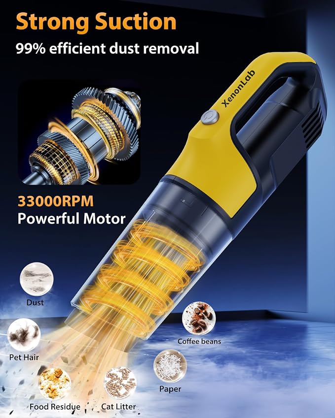 Handheld Vacuum Cordless 1.1 Pounds Car Vac 10000PA Hand Held Vacuums 4-in-1 - Image 2