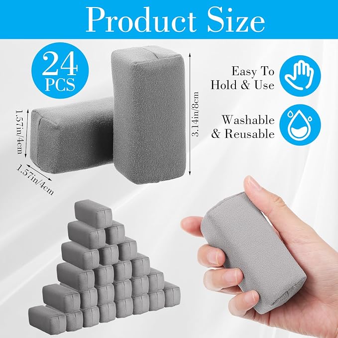 24 Pack Microfiber Applicator Pads Suede Detailing Sponges - Image 2