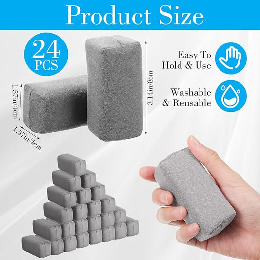24 Pack Microfiber Applicator Pads Suede Detailing Sponges - Image 2