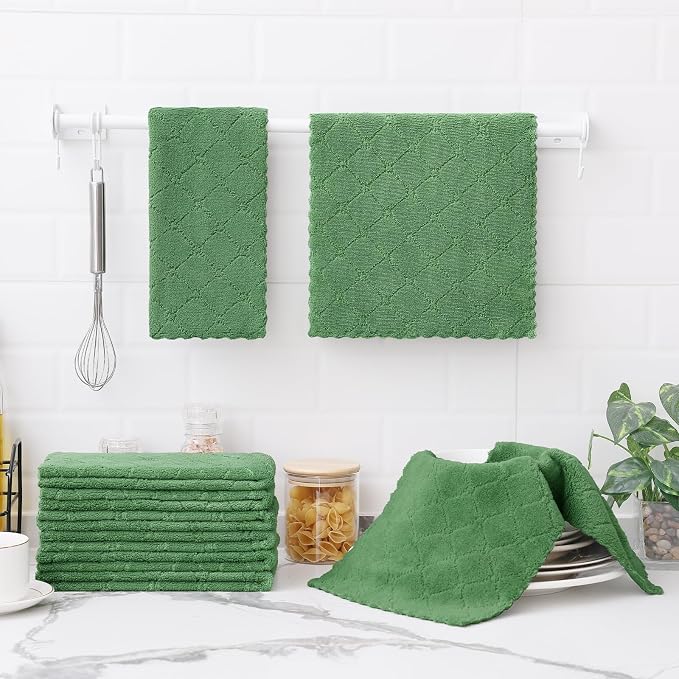 Homaxy 12 Pack Dish Towels for Kitchen, Super Soft and Absorbent Coral Velvet - Image 6