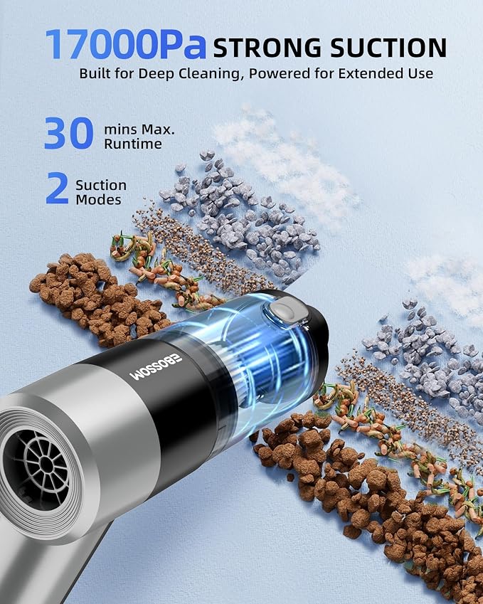 Mini Car Vacuum with 17000Pa High Power Suction, Portable Handheld Vacuum Blow - Image 2
