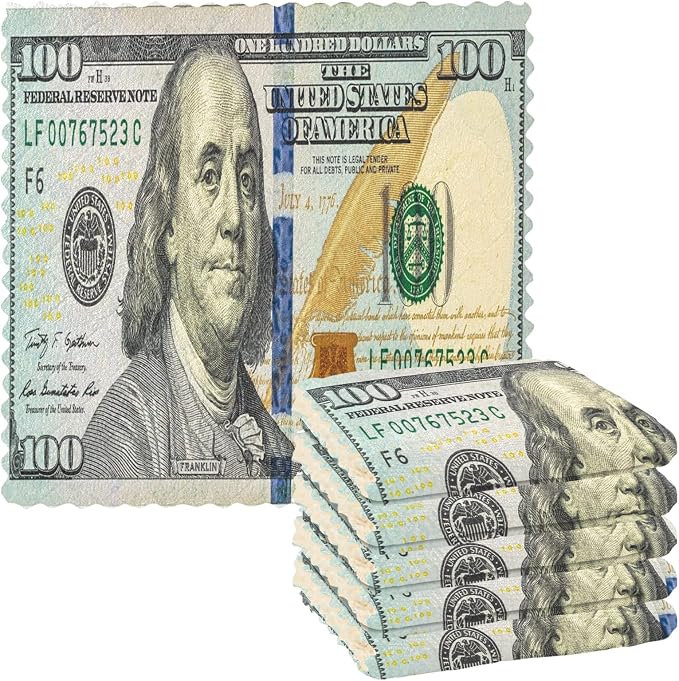 ALAZA Kitchen Towels 100 Dollar Bill Printed Dish Towels Multipurpose Reusable by ALAZA