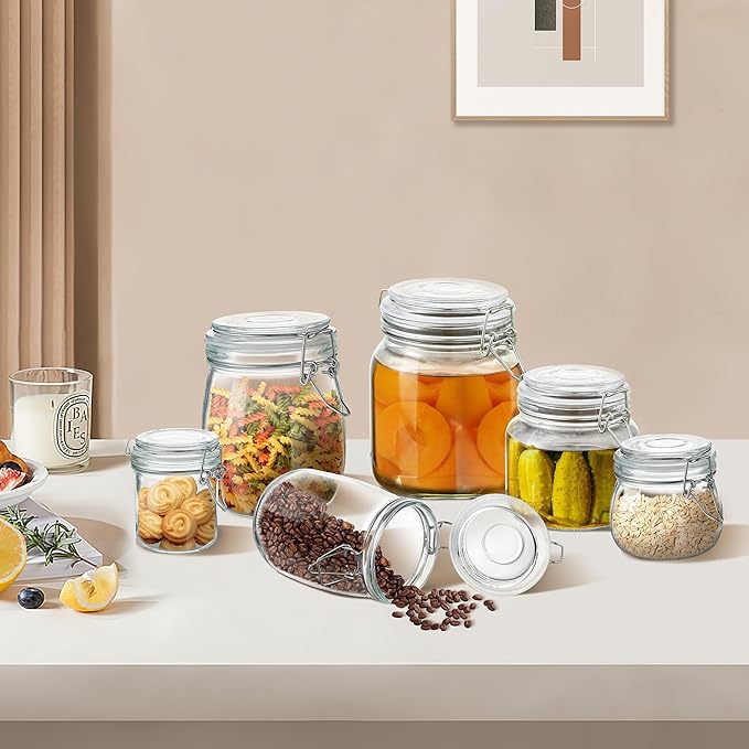 Glass Food Storage Jars with Airtight Lids 25 oz Round 4 Pack Kitchen Storage - Image 6