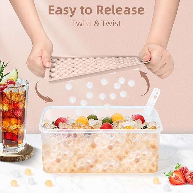 WIBIMEN Mini Ice Cube Trays, Small Tiny Round Pebble Crushed Nugget Ice Trays - Image 2