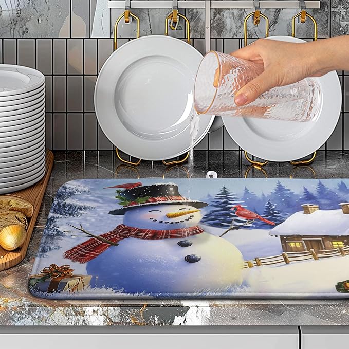Christmas Snowman Kitchen Drying Mat - Image 5